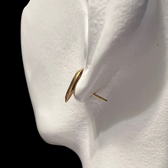 Vintage 90s Blue and Gold Heart Post Earrings - Picture 3 of 16